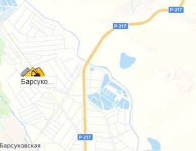 карьер Барсуковская на карте
