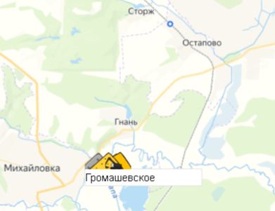Месторождение Громашевское на карте