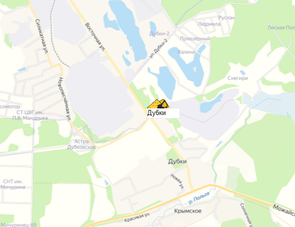 карьер Дубки на карте