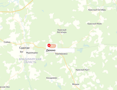 карьер Дюкино на карте