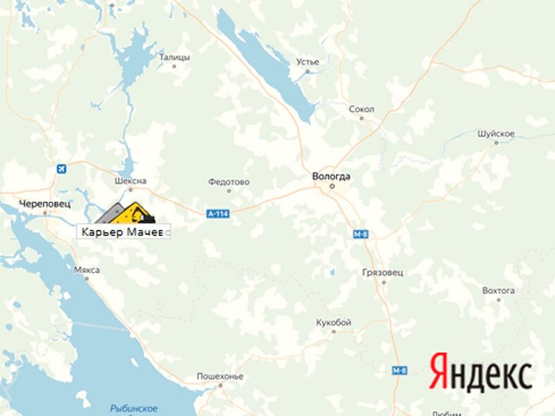 Карьер Мачево на карте