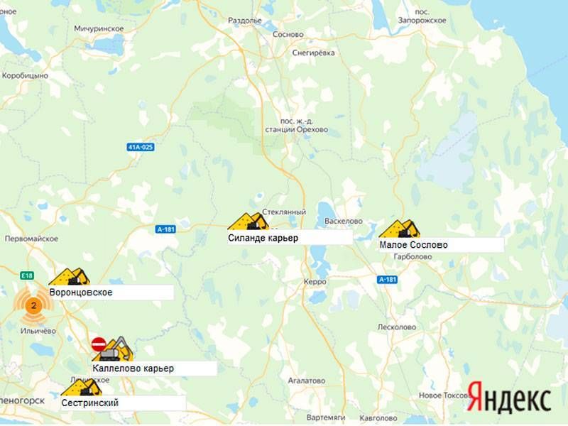 карьер Силанде на карте