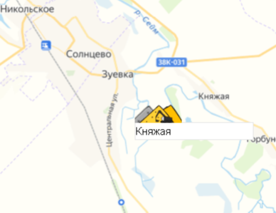 Карьер Княжая на карте