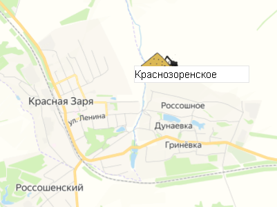 Карьер Краснозоренское на карте