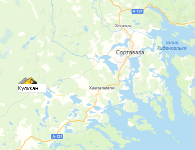 Карьер Куокканиеми на карте