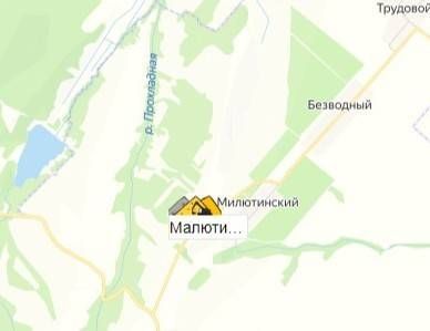 карьер Малютинский на карте