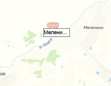 Меленино карьер  на карте