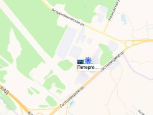 схема  проезда к снегоплавильному  пункту Петергоф, Гостилицкое шоссе