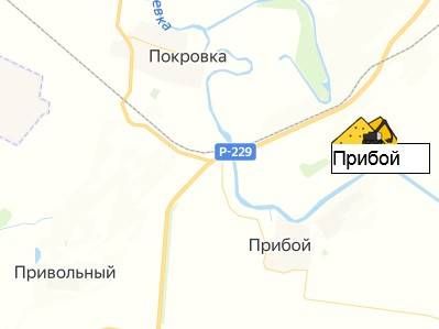 карьер Прибой на карте