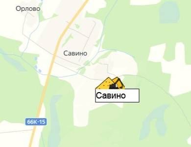 карьер Савино на карте