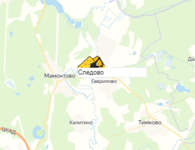 карьер Следово на карте