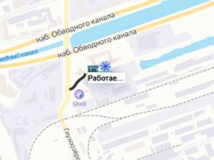 схема  проезда к снегоплавильному  пункту на Глухоозерском шоссе Обводный 6