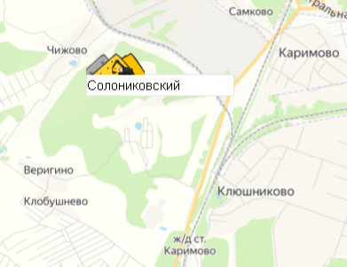 Карьер Солониковский на карте
