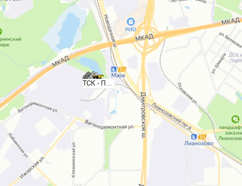карьер ТСК на карте Московская область