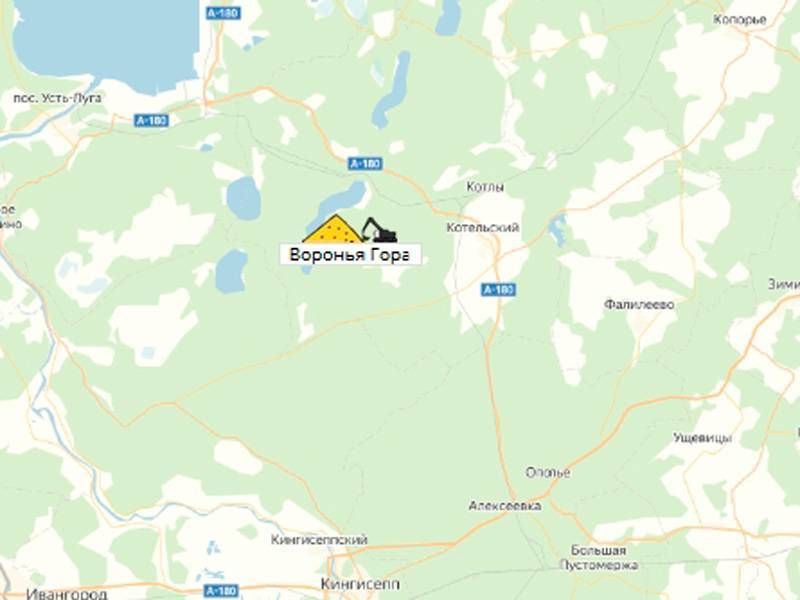 Воронья Гора Карьер на карте