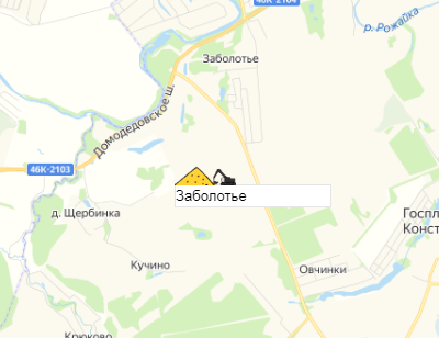 карьер Заболотье на карте